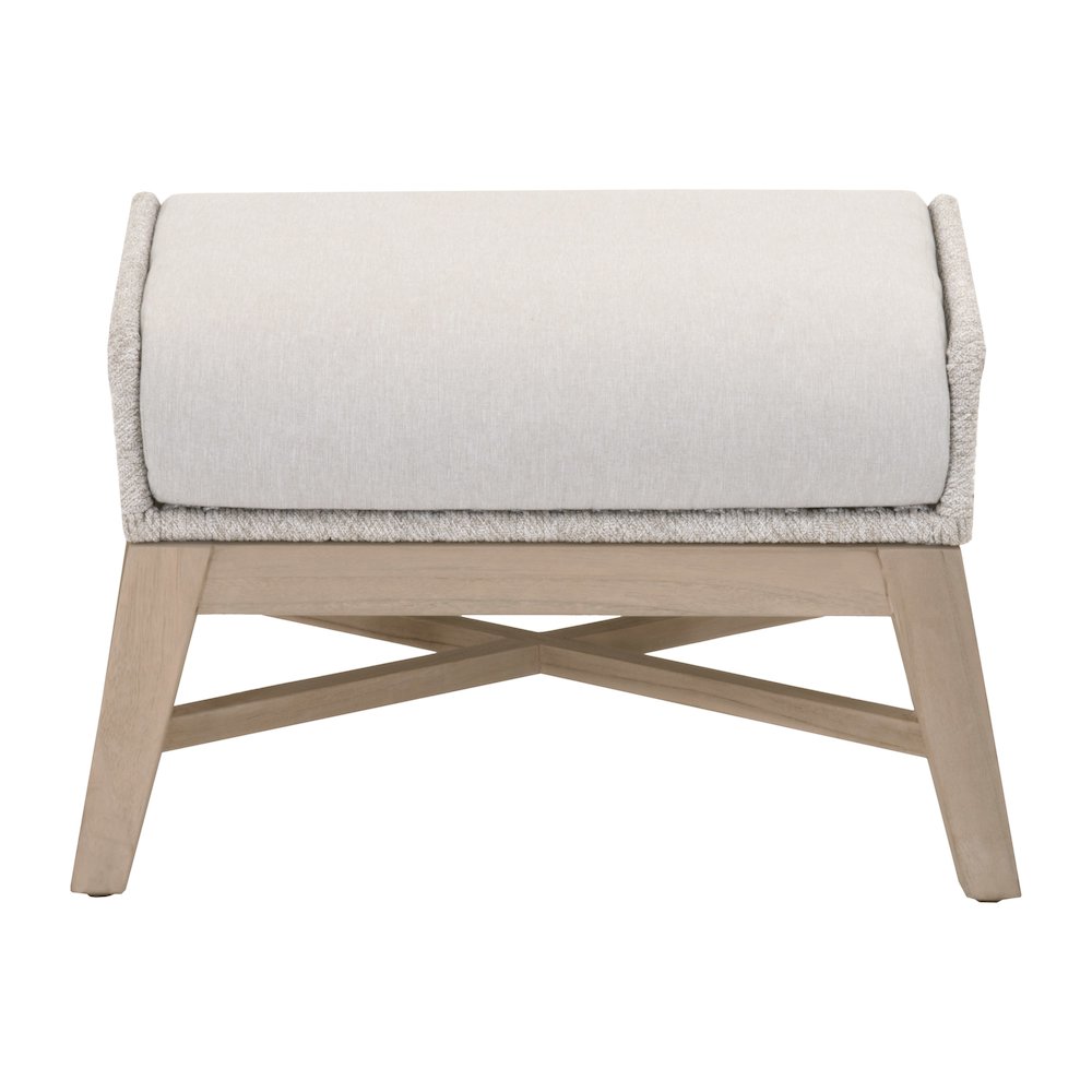 Woven - Outdoor  Transitional Tapestry Outdoor Footstool. Picture 13