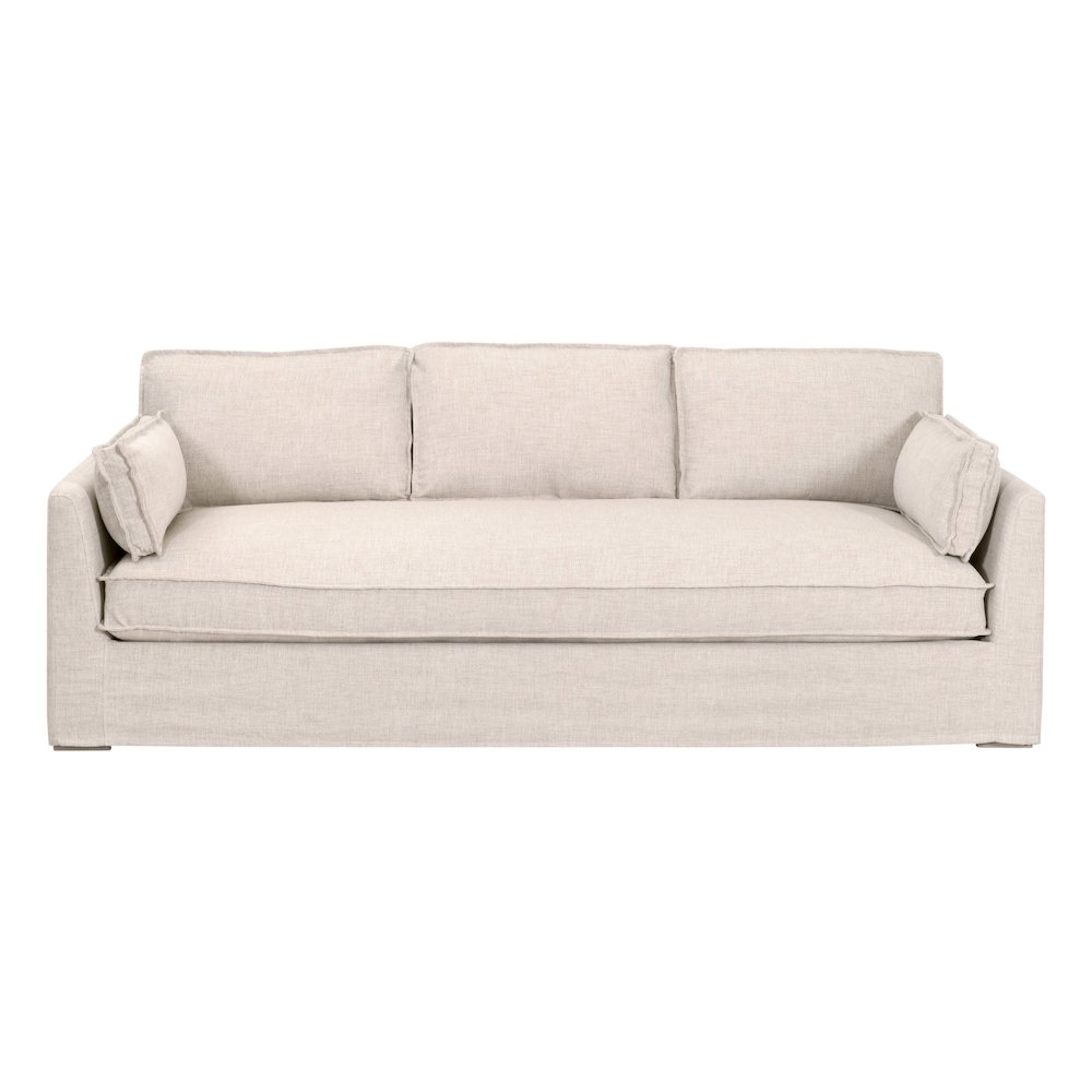 Transitional Thea Outdoor 90" Taper Arm Slipcover Sofa. Picture 1
