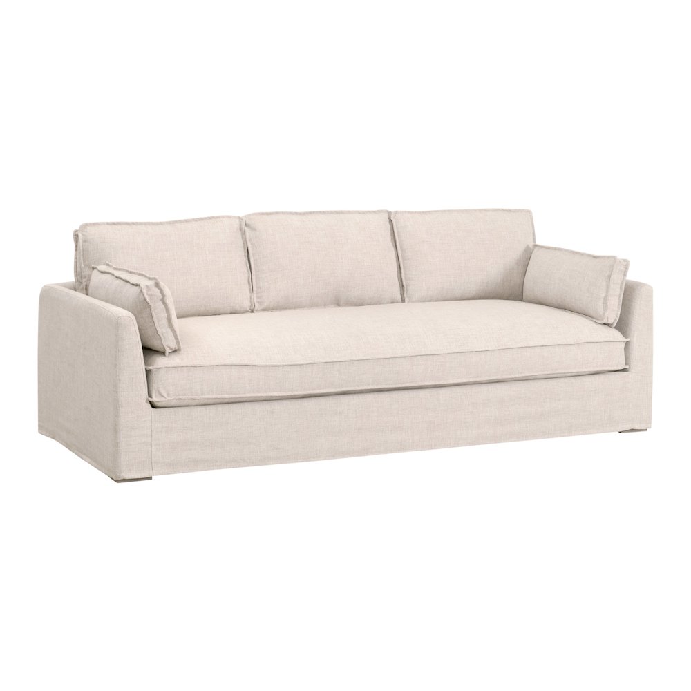 Transitional Thea Outdoor 90" Taper Arm Slipcover Sofa. Picture 2