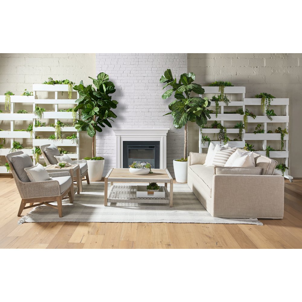 Transitional Thea Outdoor 90" Taper Arm Slipcover Sofa. Picture 13