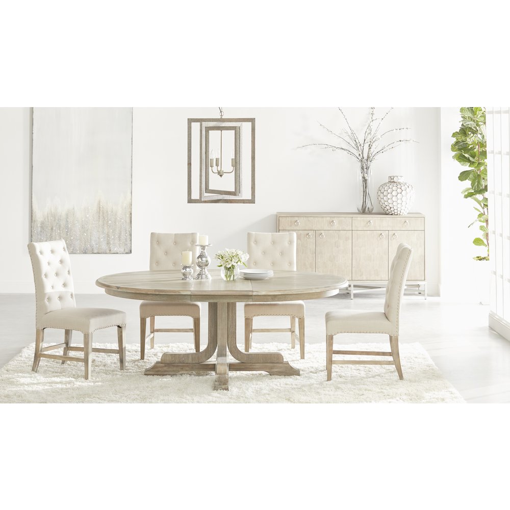 Traditions Transitional Torrey 60" Round Extension Dining Table. Picture 5