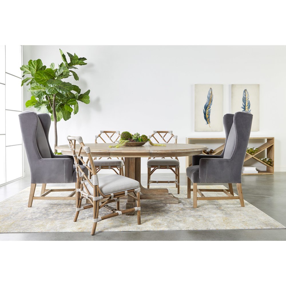 Traditions Transitional Torrey 60" Round Extension Dining Table. Picture 6