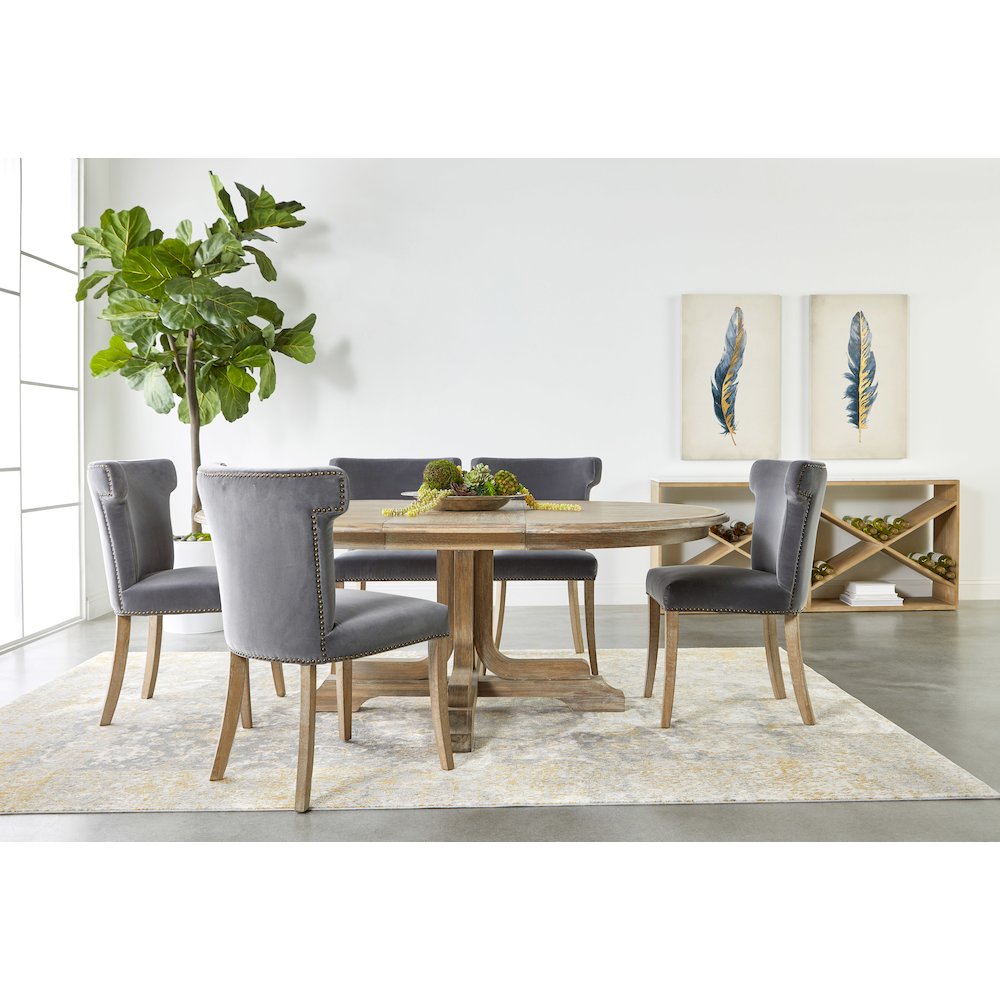 Traditions Transitional Torrey 60" Round Extension Dining Table. Picture 7