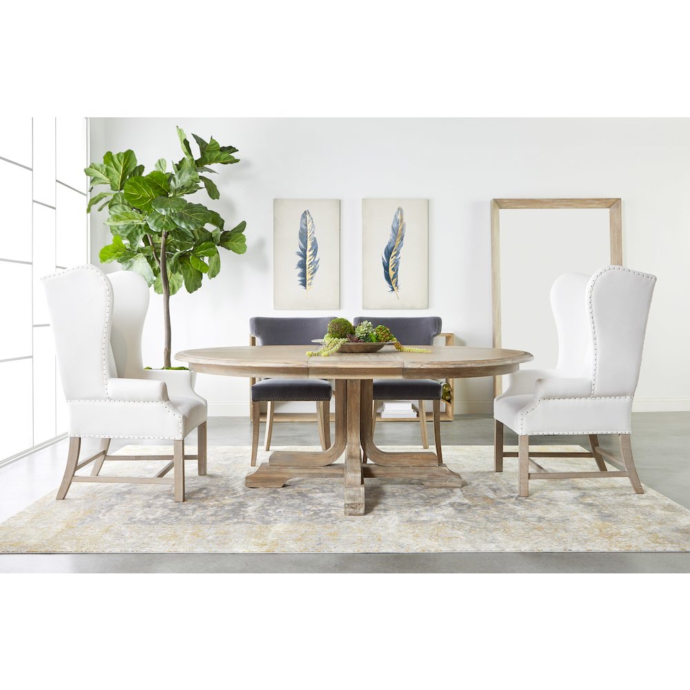 Traditions Transitional Torrey 60" Round Extension Dining Table. Picture 8