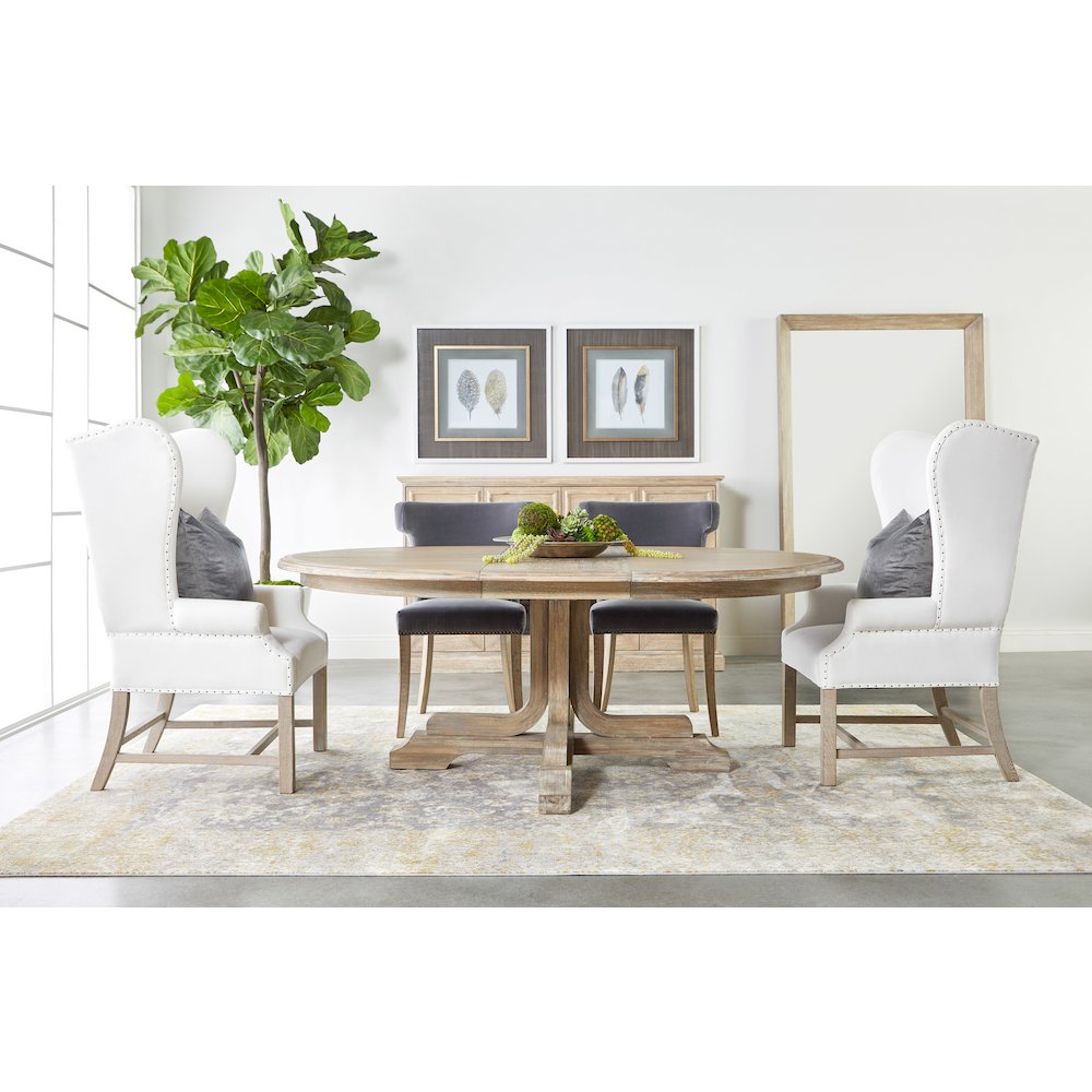 Traditions Transitional Torrey 60" Round Extension Dining Table. Picture 9