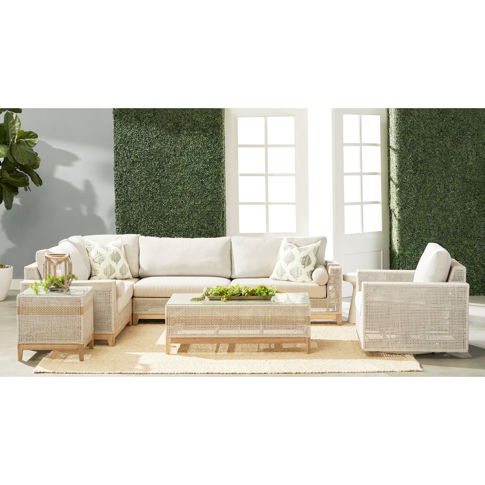 Woven - Outdoor  Transitional Tropez Outdoor Modular Corner Sofa. Picture 9