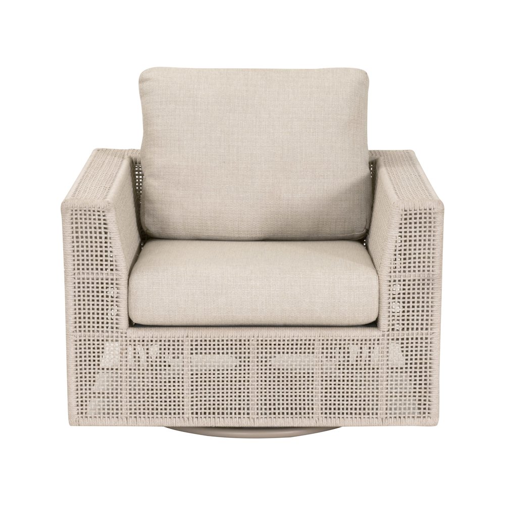 Woven - Outdoor  Transitional Tropez Outdoor Swivel Rocker Sofa Chair. Picture 1