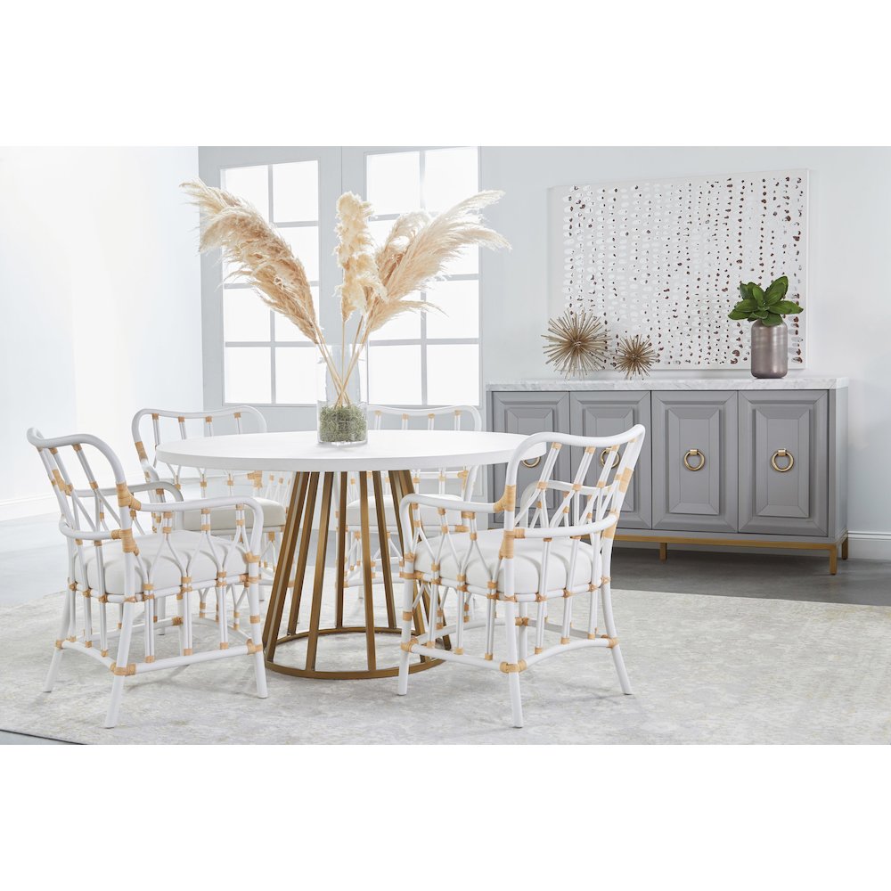 Traditions Transitional Turino Round Dining Table Base. Picture 17