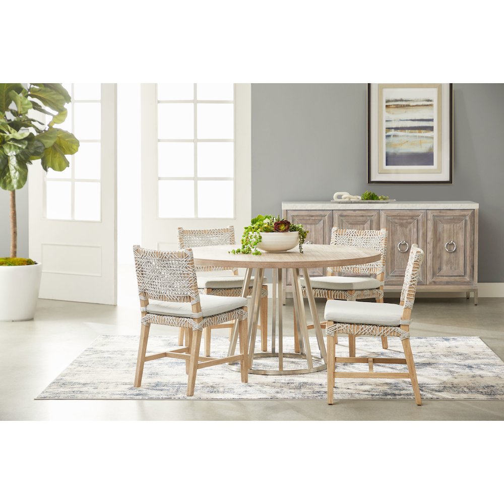 Traditions Transitional Turino 54" Round Dining Table Wood Top. Picture 7