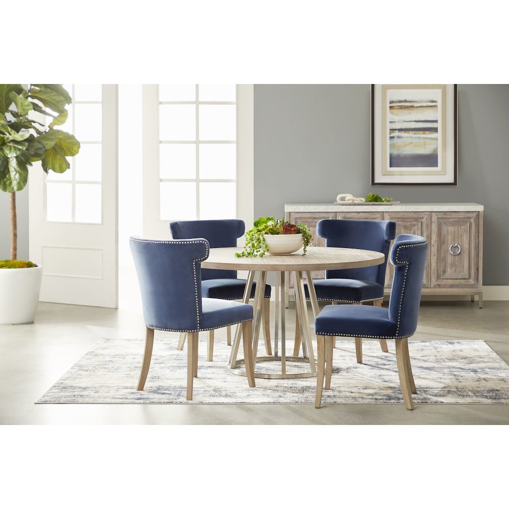 Traditions Transitional Turino 54" Round Dining Table Wood Top. Picture 9