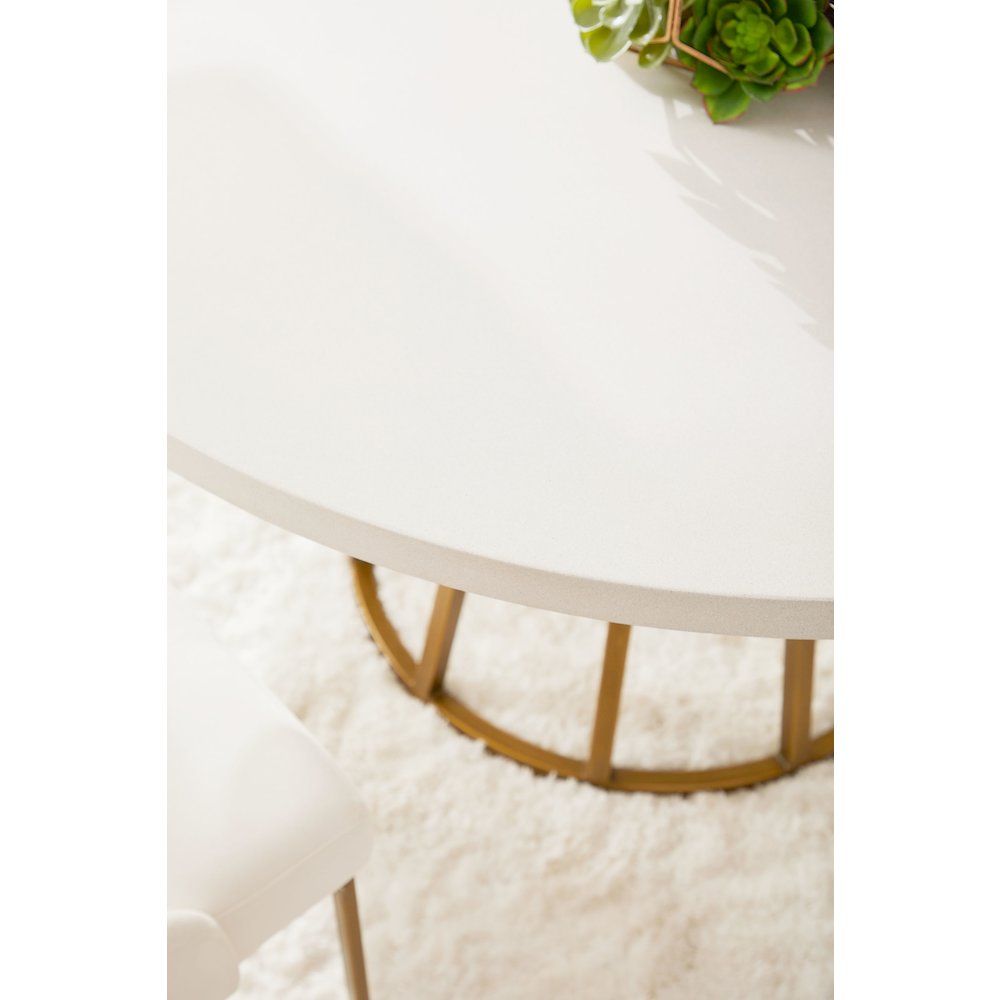 Transitional Turino 54" Round Dining Table Concrete Top. Picture 2
