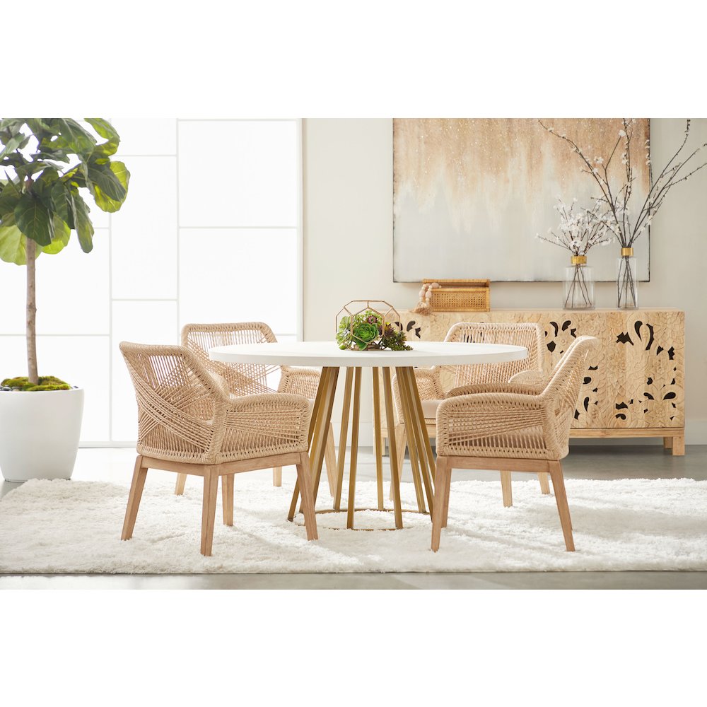 Transitional Turino 54" Round Dining Table Concrete Top. Picture 4