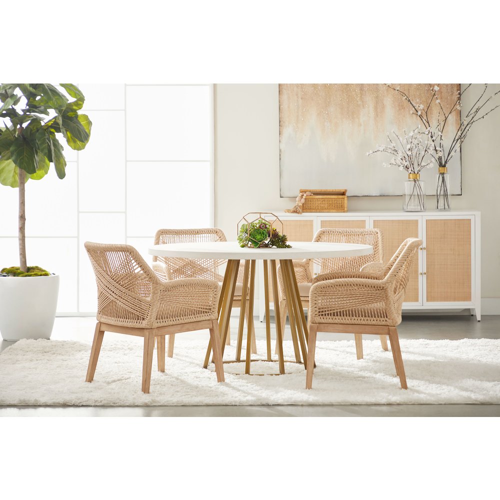 Transitional Turino 54" Round Dining Table Concrete Top. Picture 6