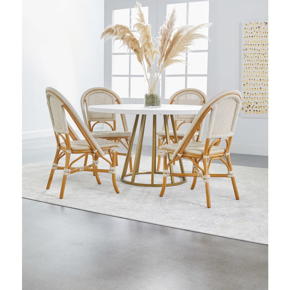 Transitional Turino 54" Round Dining Table Concrete Top. Picture 17