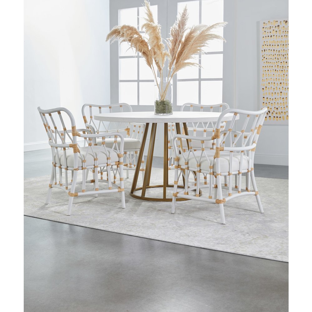 Transitional Turino 54" Round Dining Table Concrete Top. Picture 16