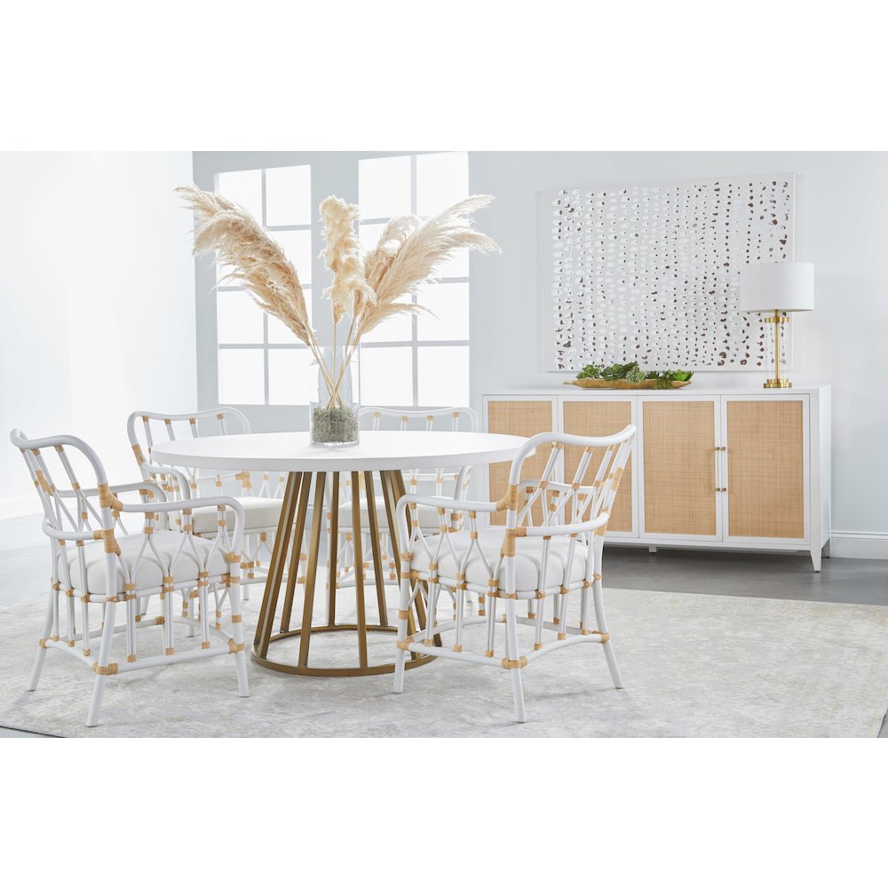 Transitional Turino 54" Round Dining Table Concrete Top. Picture 5