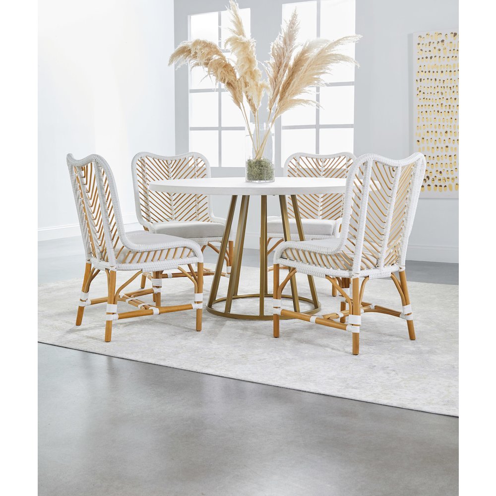 Transitional Turino 54" Round Dining Table Concrete Top. Picture 15