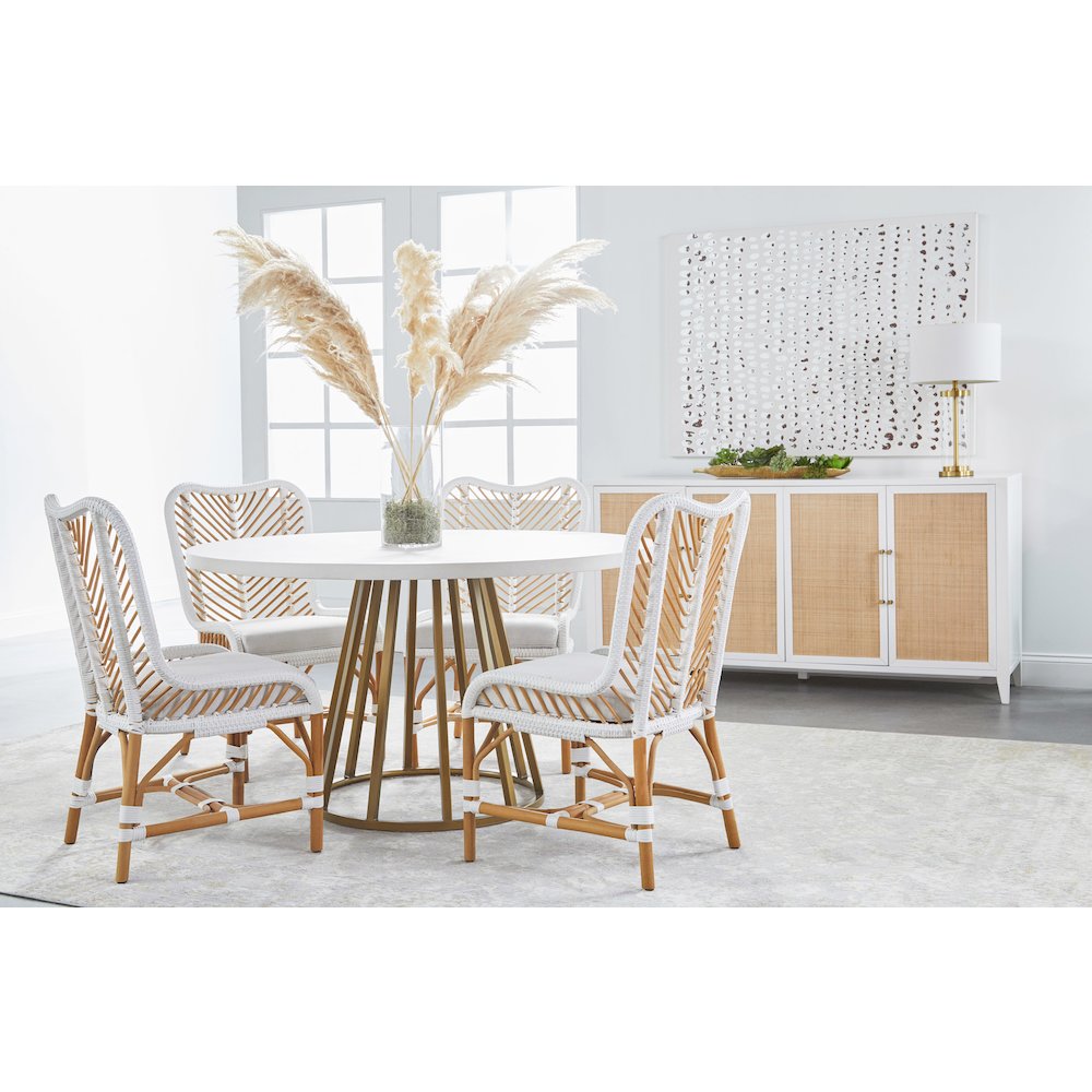 Transitional Turino 54" Round Dining Table Concrete Top. Picture 12