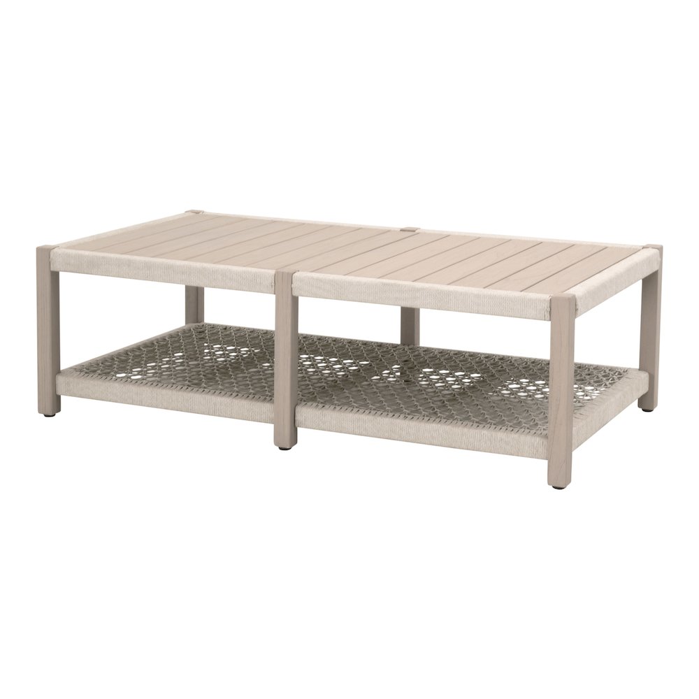 Woven - Outdoor  Transitional Wrap Outdoor Coffee Table. Picture 2