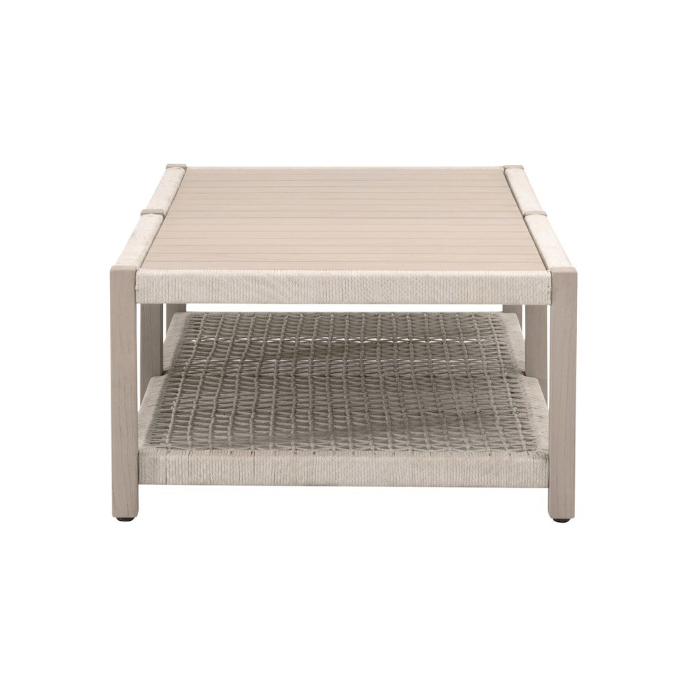 Woven - Outdoor  Transitional Wrap Outdoor Coffee Table. Picture 3