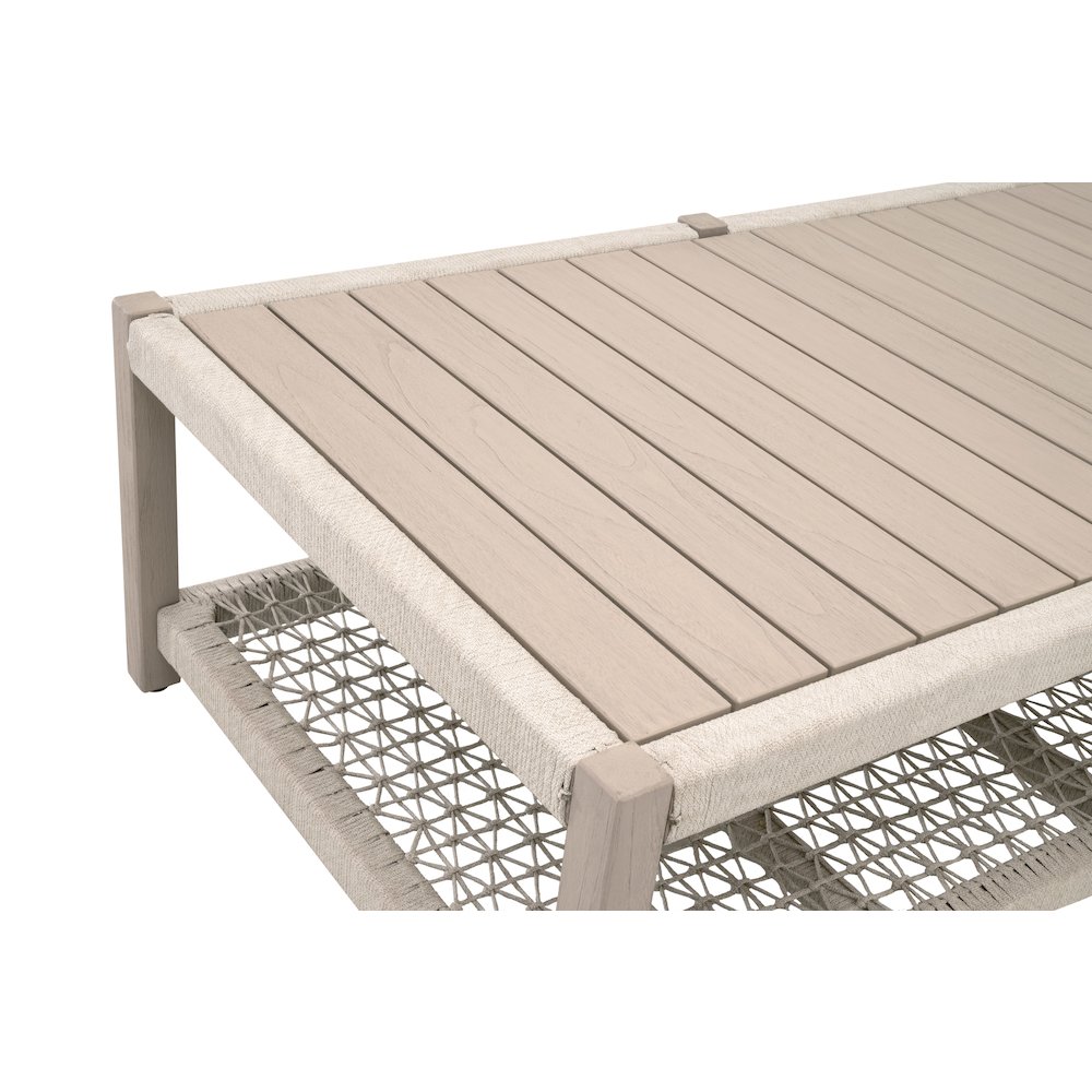 Woven - Outdoor  Transitional Wrap Outdoor Coffee Table. Picture 4
