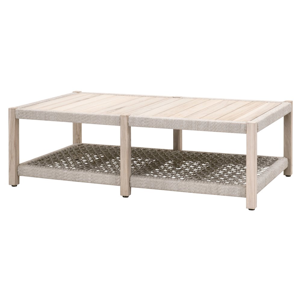 Woven - Outdoor  Transitional Wrap Outdoor Coffee Table. Picture 2