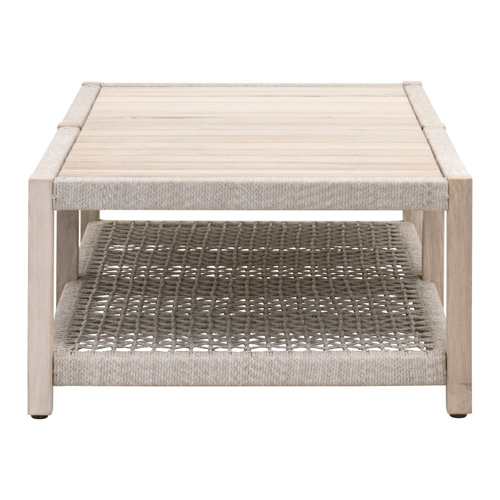 Woven - Outdoor  Transitional Wrap Outdoor Coffee Table. Picture 3