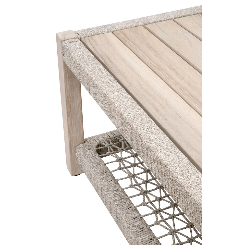 Woven - Outdoor  Transitional Wrap Outdoor Coffee Table. Picture 4