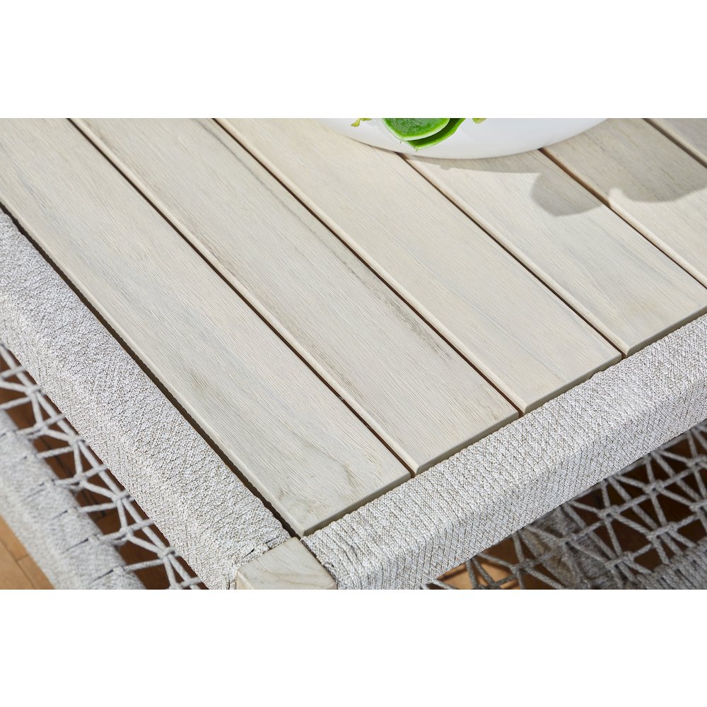 Woven - Outdoor  Transitional Wrap Outdoor Coffee Table. Picture 5