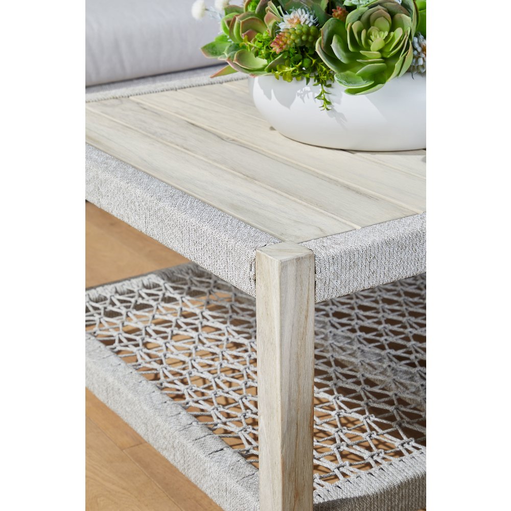 Woven - Outdoor  Transitional Wrap Outdoor Coffee Table. Picture 6