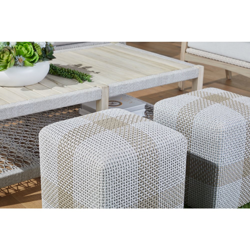 Woven - Outdoor  Transitional Wrap Outdoor Coffee Table. Picture 10