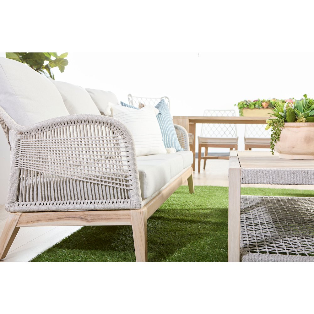 Woven - Outdoor  Transitional Wrap Outdoor Coffee Table. Picture 11