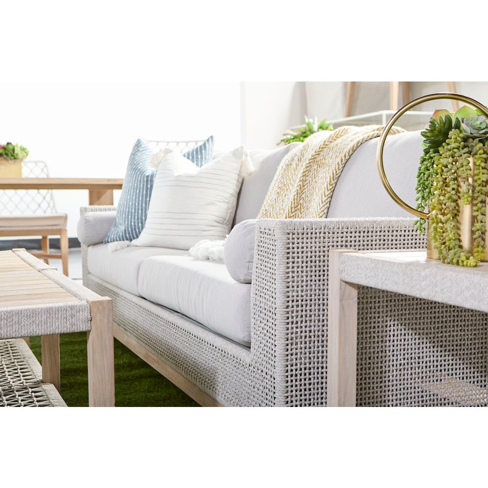 Woven - Outdoor  Transitional Wrap Outdoor Coffee Table. Picture 13