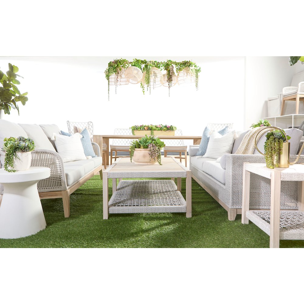 Woven - Outdoor  Transitional Wrap Outdoor Coffee Table. Picture 16