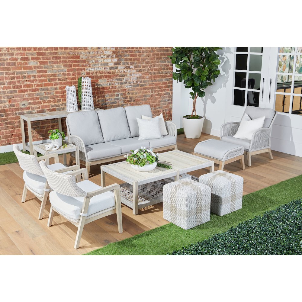 Woven - Outdoor  Transitional Wrap Outdoor Coffee Table. Picture 17