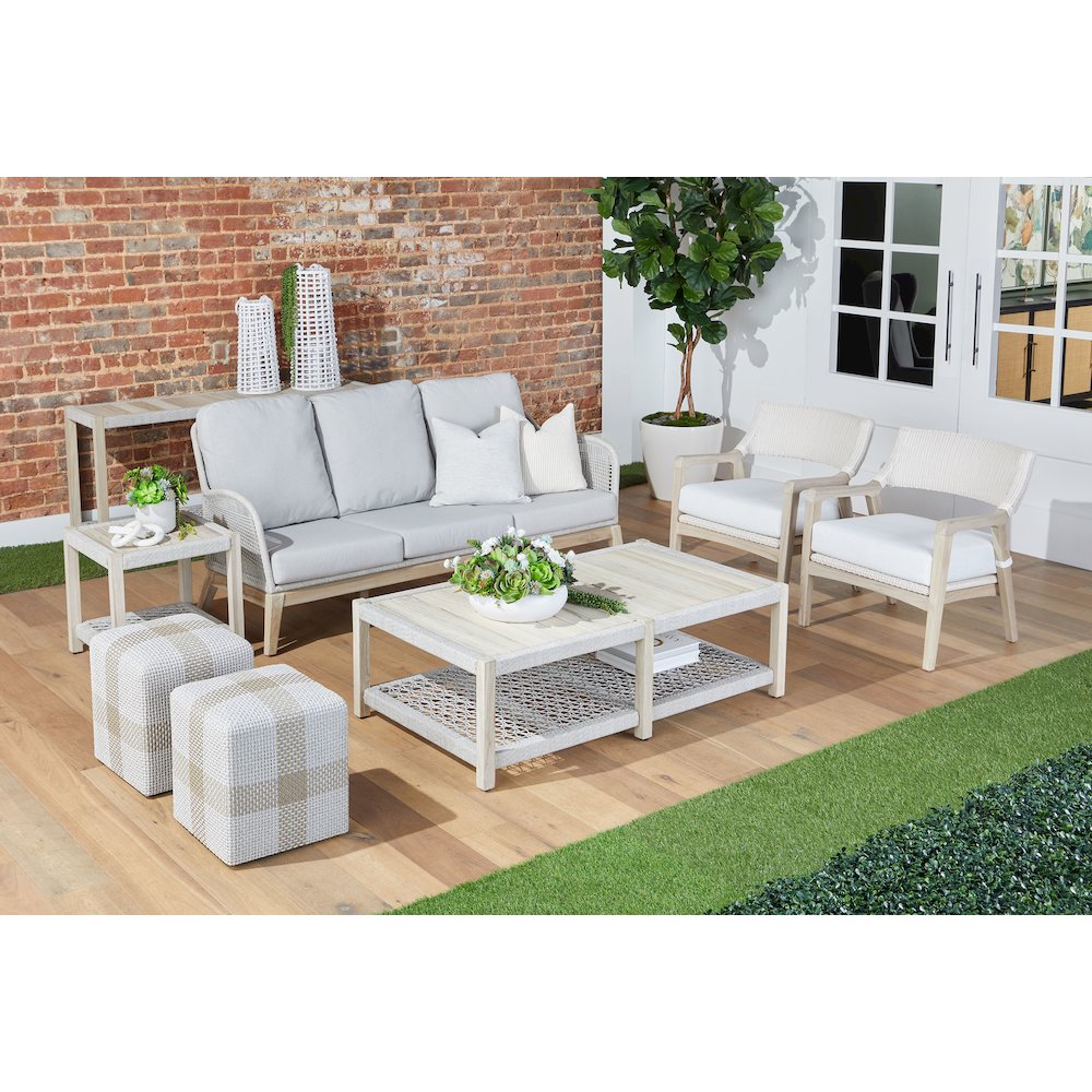 Woven - Outdoor  Transitional Wrap Outdoor Coffee Table. Picture 18