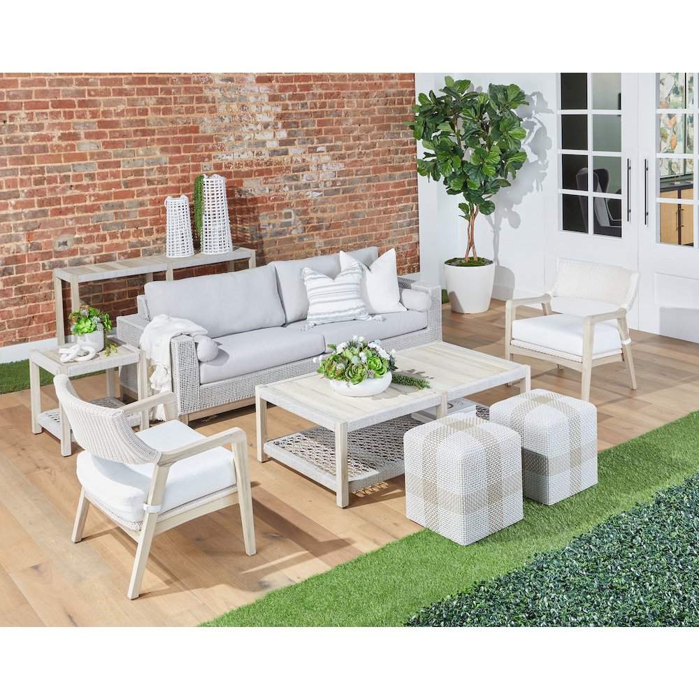 Woven - Outdoor  Transitional Wrap Outdoor Coffee Table. Picture 19