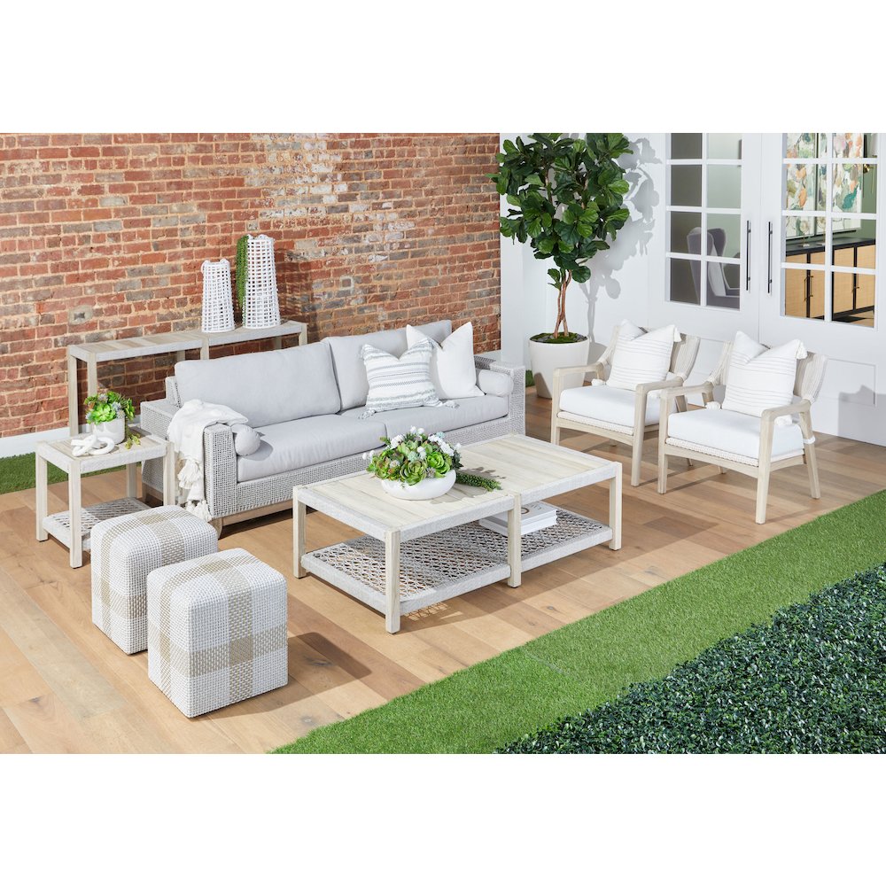 Woven - Outdoor  Transitional Wrap Outdoor Coffee Table. Picture 20