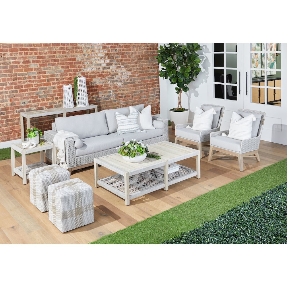 Woven - Outdoor  Transitional Wrap Outdoor Coffee Table. Picture 21