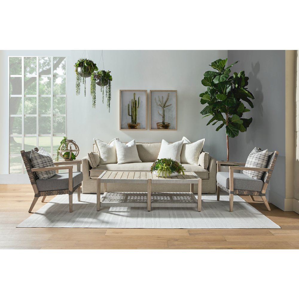 Woven - Outdoor  Transitional Wrap Outdoor Coffee Table. Picture 22