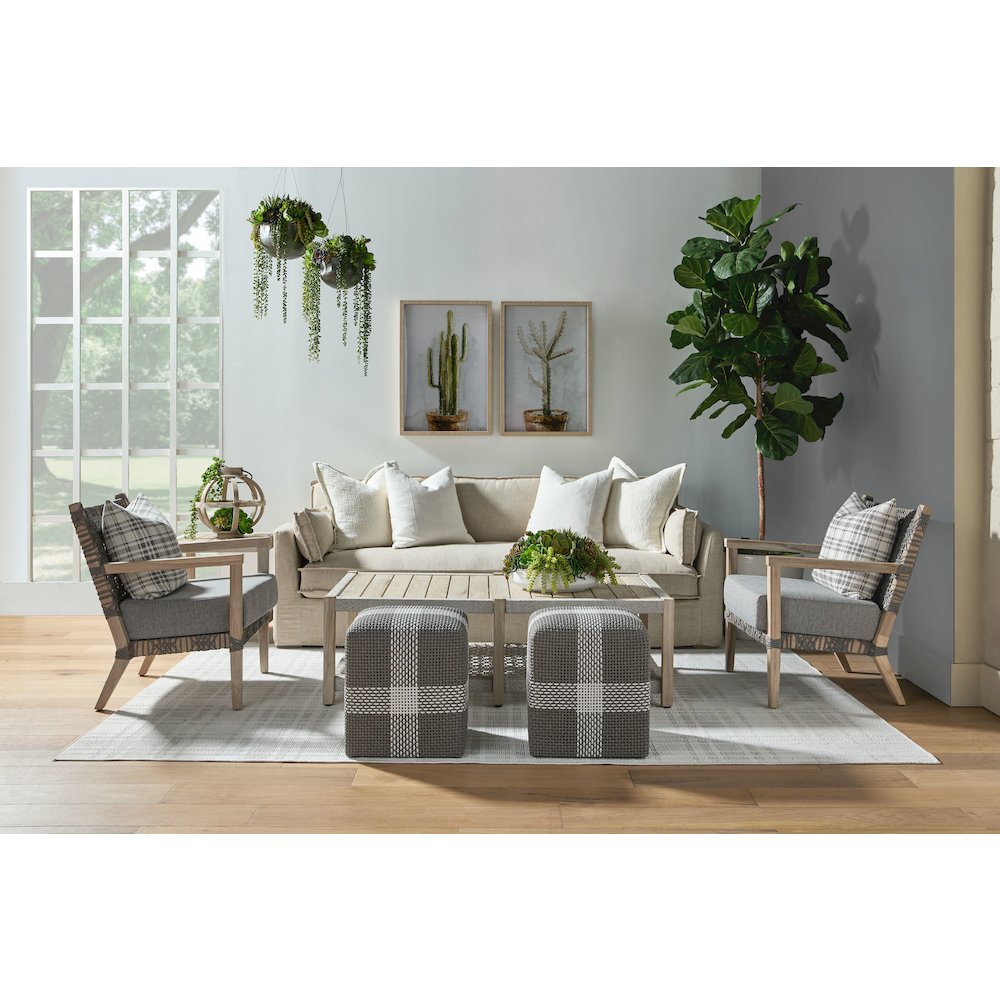 Woven - Outdoor  Transitional Wrap Outdoor Coffee Table. Picture 23