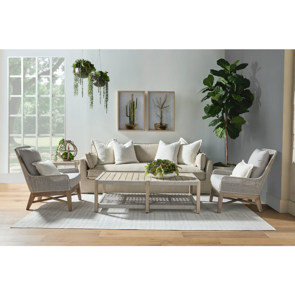 Woven - Outdoor  Transitional Wrap Outdoor Coffee Table. Picture 24