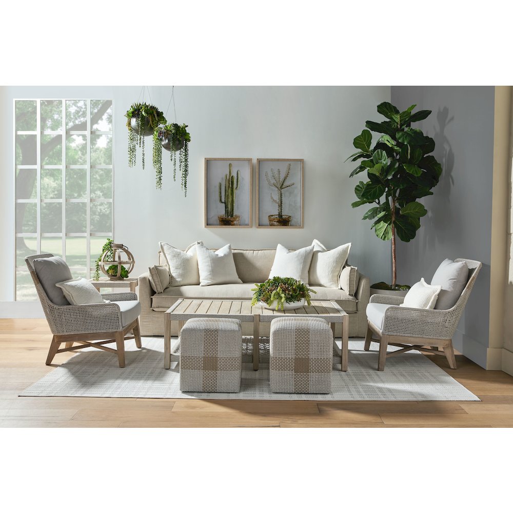 Woven - Outdoor  Transitional Wrap Outdoor Coffee Table. Picture 25