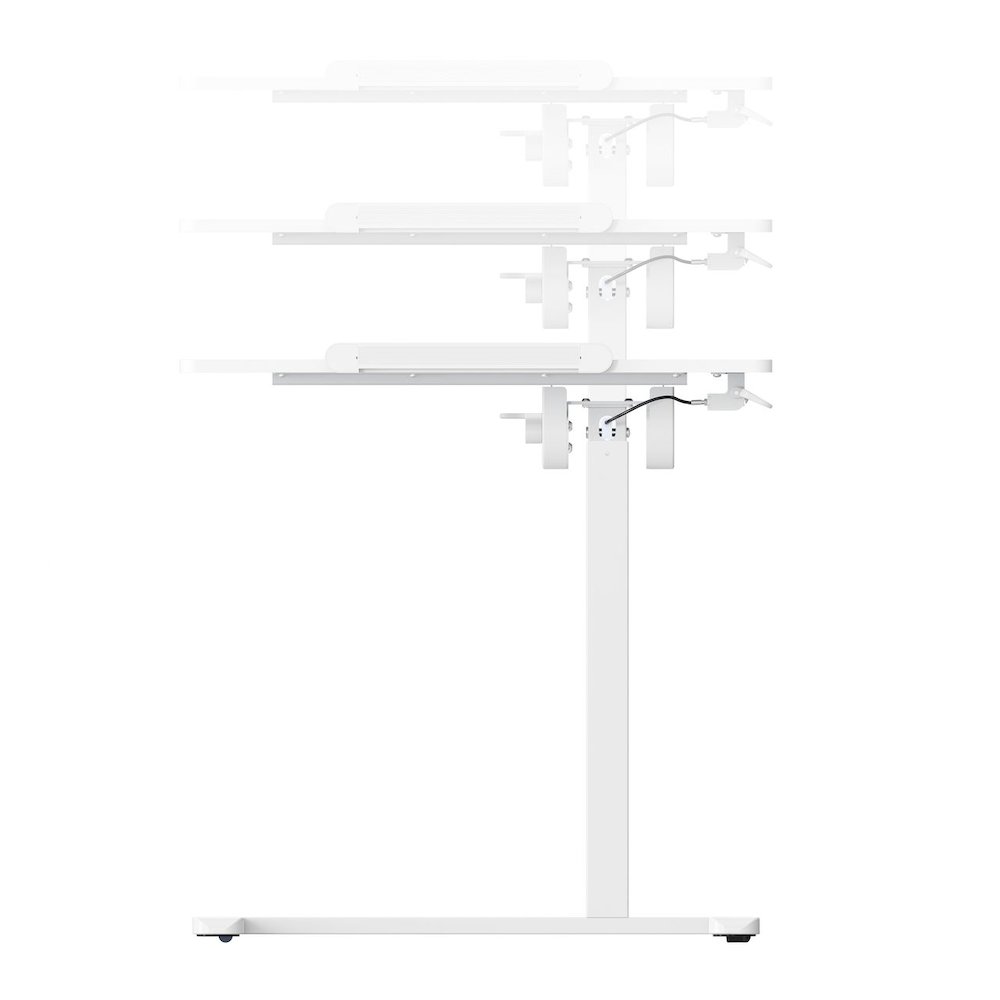 Techni Mobili Sit-to-Stand Rolling Adjustable Laptop Cart, White. Picture 13
