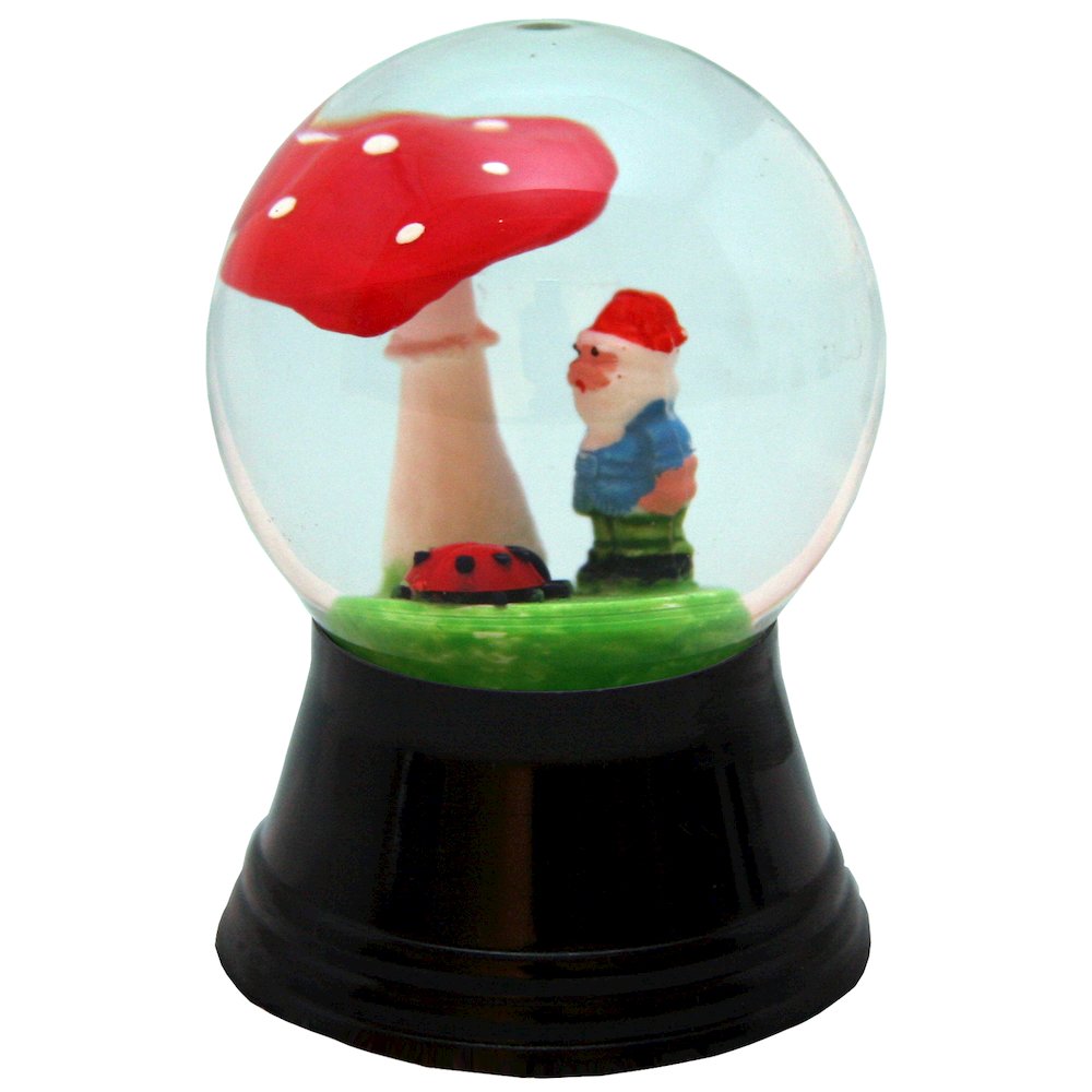Snowglobe - Small Dwarf, Ladybug, And Mushroom. Picture 1