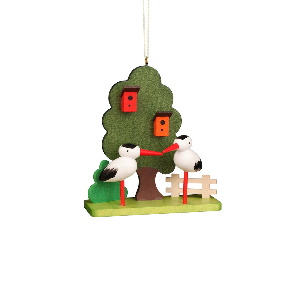Ornament - Stork Couple At Tree. Picture 1