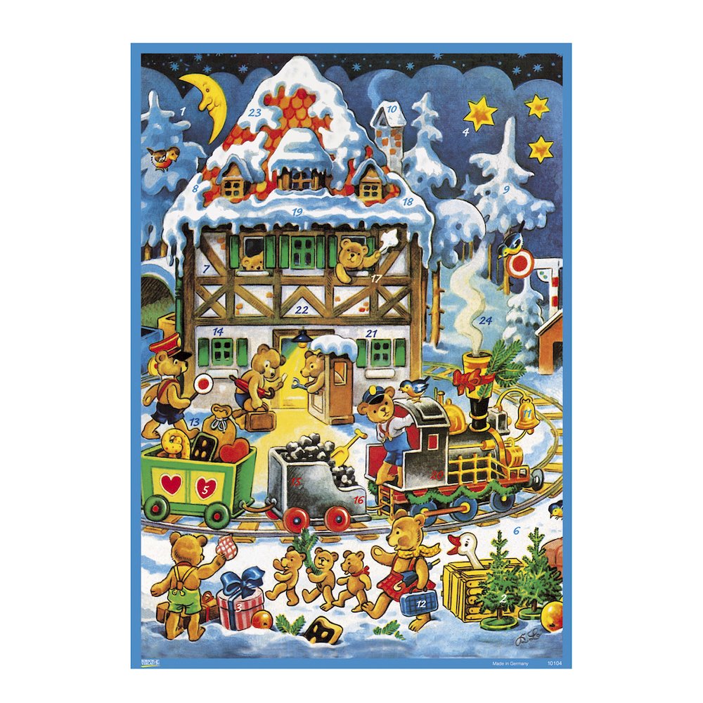 Advent - Teddy Bear With Train. Picture 1