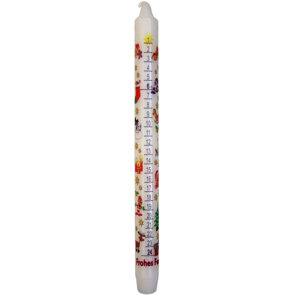 German Advent Candle - White. Picture 1