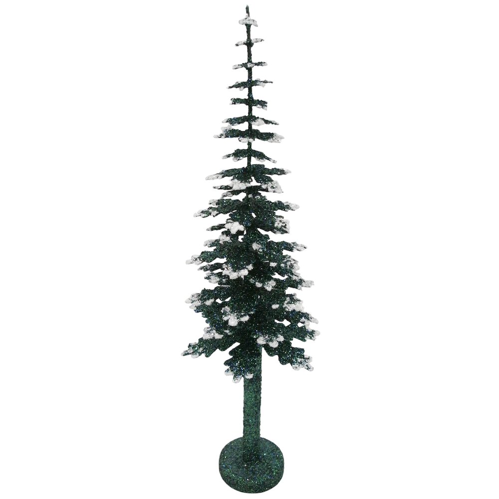 Paper Mache Tree - Green With Snow 40Cm. Picture 1