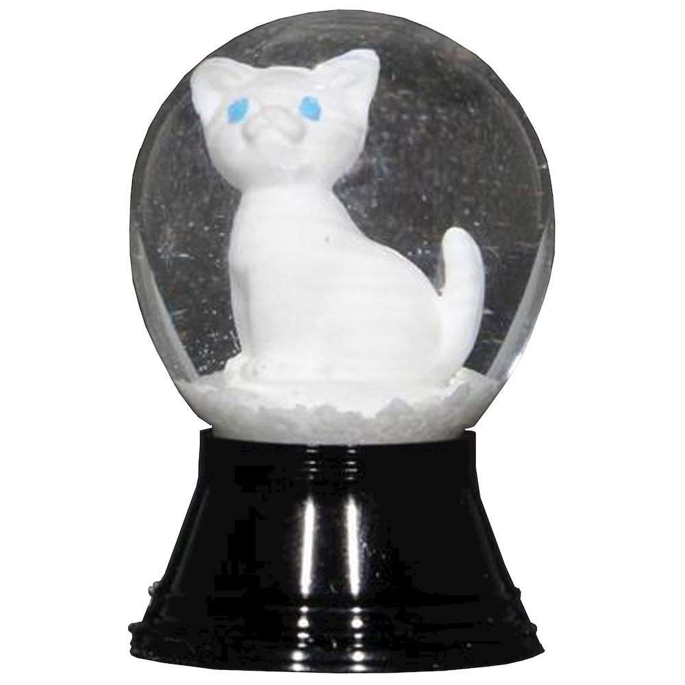 Snowglobe - Mini White Cat. Picture 1